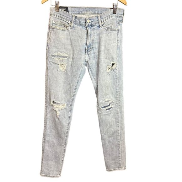Abercrombie & Fitch Felix Super Slim Distressed Light Wash Skinny Jeans Size 29 - Picture 1 of 7